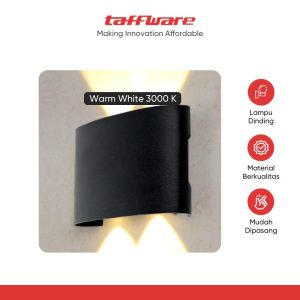 ginee_20251201124528104_0848533190.jpg TaffLED Lampu Dinding Hias Outdoor Aluminium 4W 4 LED Warm White - B053