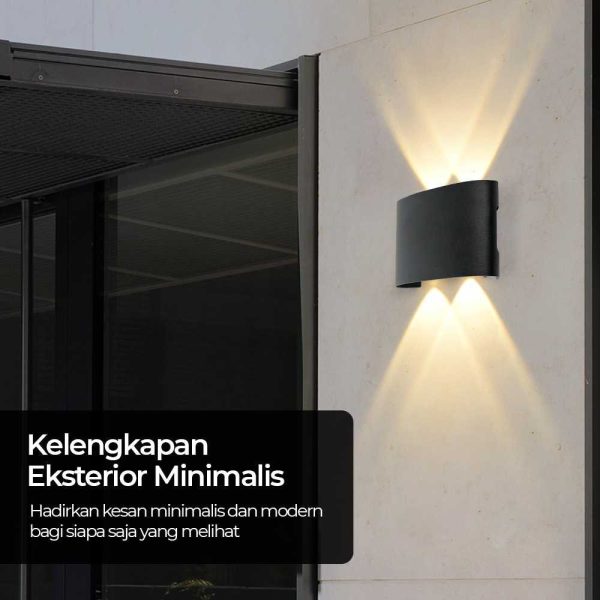ginee_20251201124528295_3228190253.jpg TaffLED Lampu Dinding Hias Outdoor Aluminium 4W 4 LED Warm White - B053