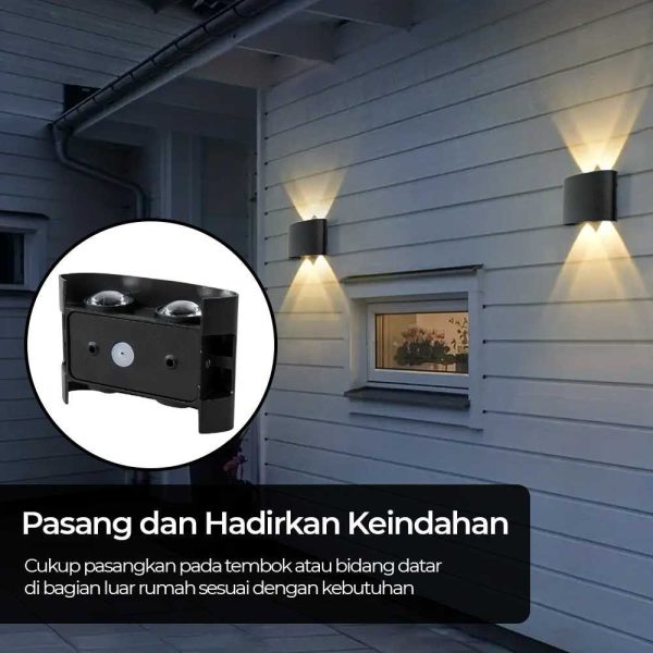 ginee_20251201124528337_0221770405.jpg TaffLED Lampu Dinding Hias Outdoor Aluminium 4W 4 LED Warm White - B053