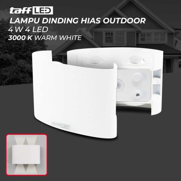 ginee_20251201124528383_6821139904.jpg TaffLED Lampu Dinding Hias Outdoor Aluminium 4W 4 LED Warm White - B053
