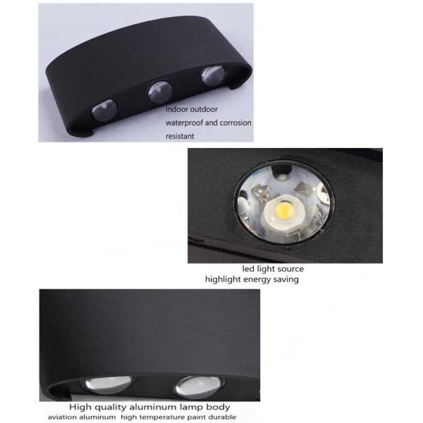 ginee_20251201124528502_0042302117.jpg TaffLED Lampu Dinding Hias Outdoor Aluminium 4W 4 LED Warm White - B053