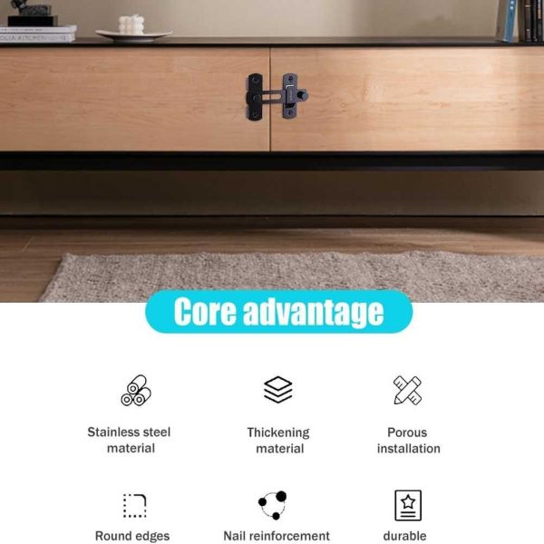 TaffHOME Grendel Kait Pintu Geser Kunci Sliding Door Latch Steel - B100