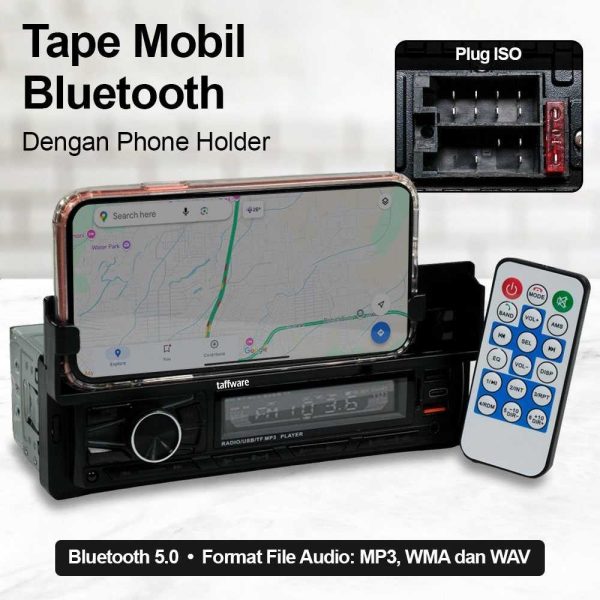 Taffware Tape Mobil MP3 Player Bluetooth USB ISO with Phone Holder - HL82