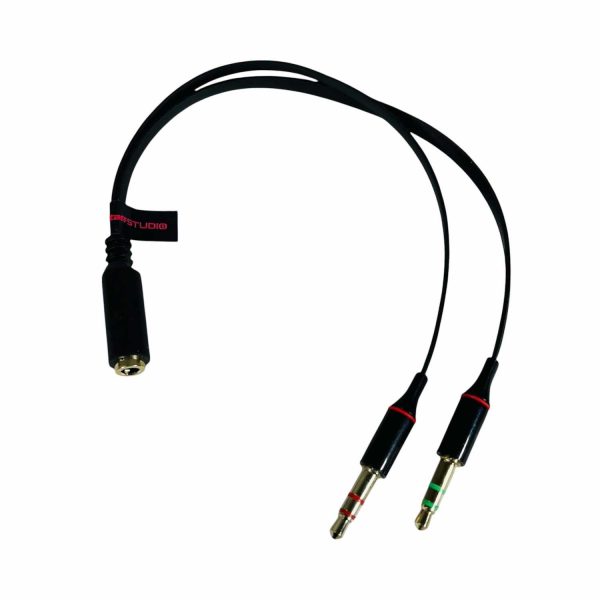 TaffSTUDIO Splitter Audio Jack Female ke Dual 3.5mm Male (Mic+Hear) - L43