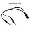 TaffSTUDIO Splitter Audio Jack Female ke Dual 3.5mm Male (Mic+Hear) - L43