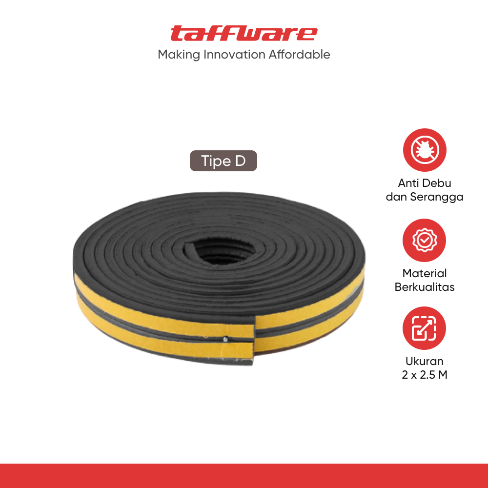 ginee_20251209124454671_6377157870.png TaffHOME Lis Penutup Celah Pintu Penghalang Debu Door Seal 2x2.5M - ESPV5
