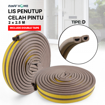 ginee_20251209124454766_4045557298.png TaffHOME Lis Penutup Celah Pintu Penghalang Debu Door Seal 2x2.5M - ESPV5
