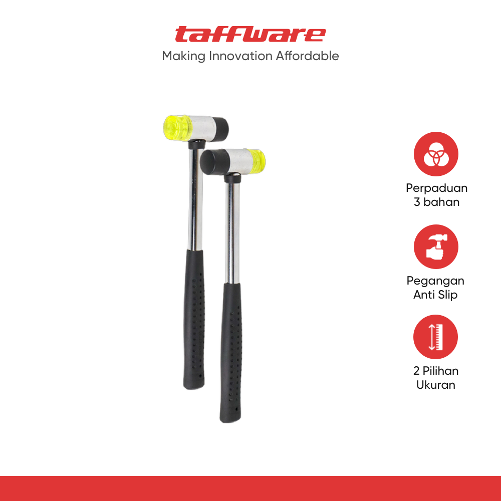 ginee_20251210145006784_1161584538.png Taffware Palu Karet Mini Double Face Rubber Hammer Mallet - YA-30