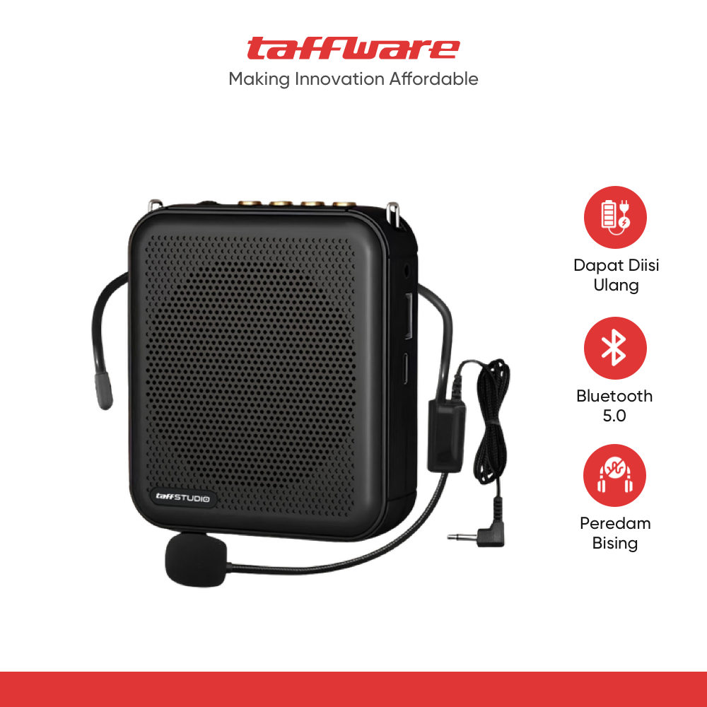 TaffSTUDIO Penguat Suara Mini Megaphone Active Speaker Guide Bluetooth - S62