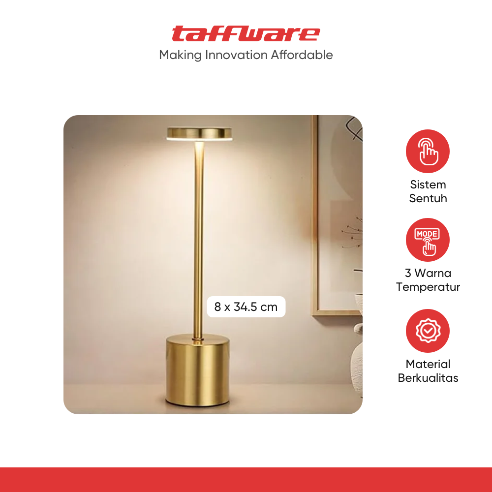 ginee_20251210150729202_8802721830.png TaffLED Lampu Meja Hias LED Touch Table Lamp 3in1 Color 800mAh - JLS-A16