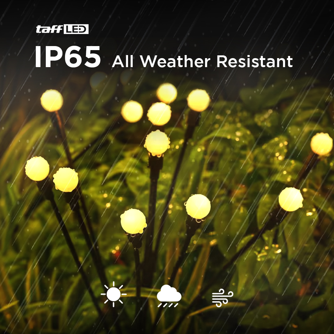 TaffLED Lampu Solar LED Firefly Waterproof Floor 10 Heads Warm White - H-10