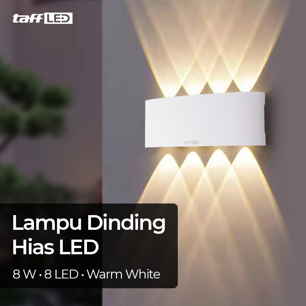 Pro Gaming Mouse - 13 TaffLED Lampu Dinding Hias LED Indoor Plastic 8 W 8 LED Warm White - 8T