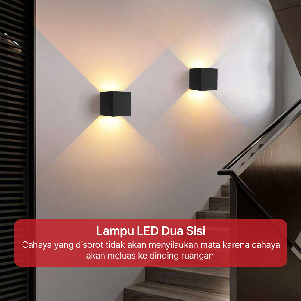 crop - 18 TaffLED Lampu Dinding Hias LED Indoor Square Plastic Warm White 6W - BD80