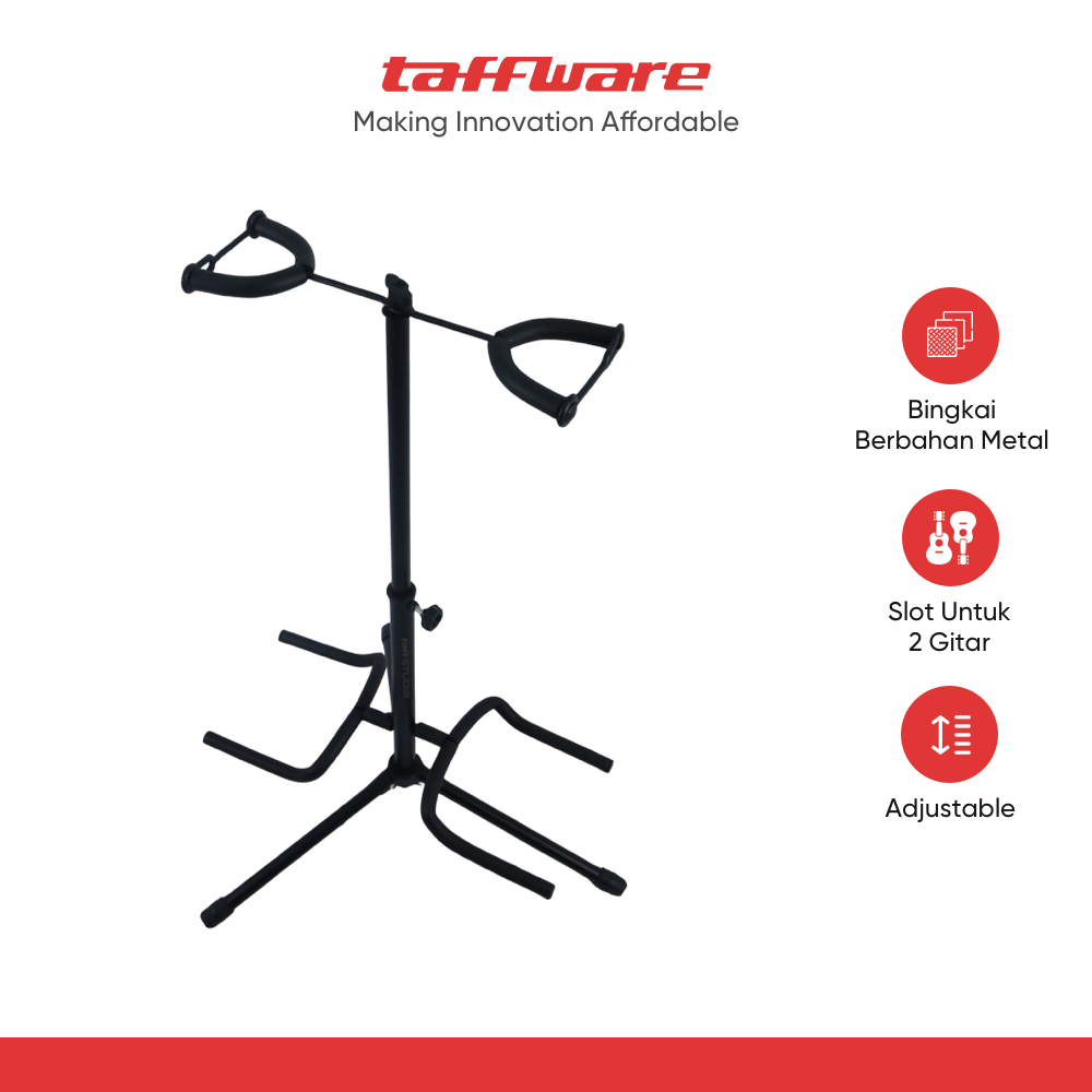 TaffSTUDIO Stand Gitar Double Guitar Stand Metal Dock Adjustable - INU128