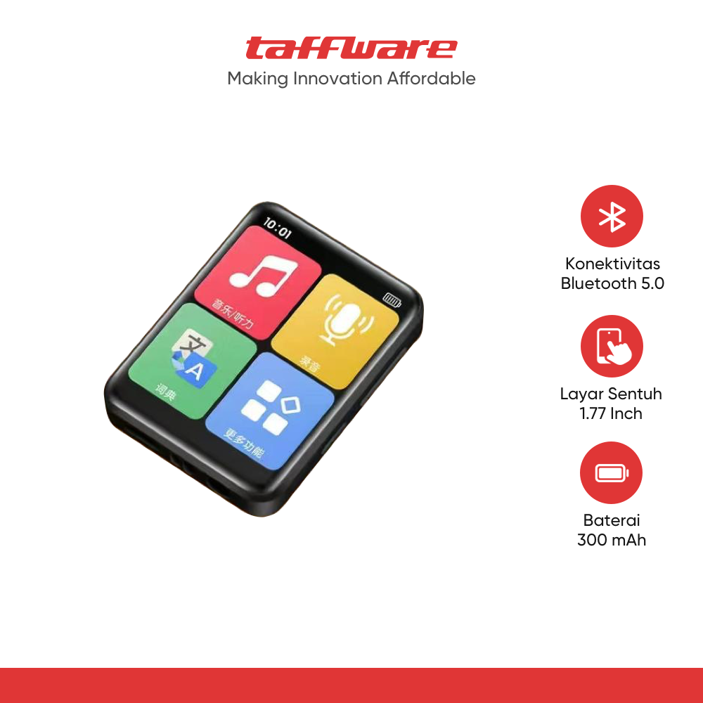 TaffSTUDIO MP3 Digital Audio Player Bluetooth 5.0 HiFi Touchscreen - OK30
