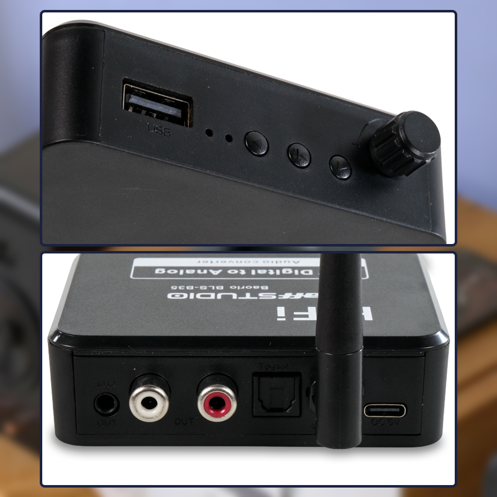 crop - 7 TaffSTUDIO DAC Audio Bluetooth 5.3 Receiver HiFi Digital to Analog - BLS-B35