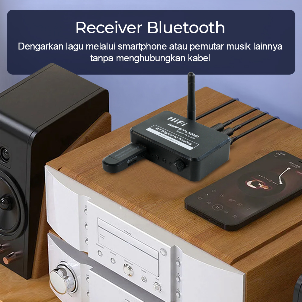 crop - 7 TaffSTUDIO DAC Audio Bluetooth 5.3 Receiver HiFi Digital to Analog - BLS-B35