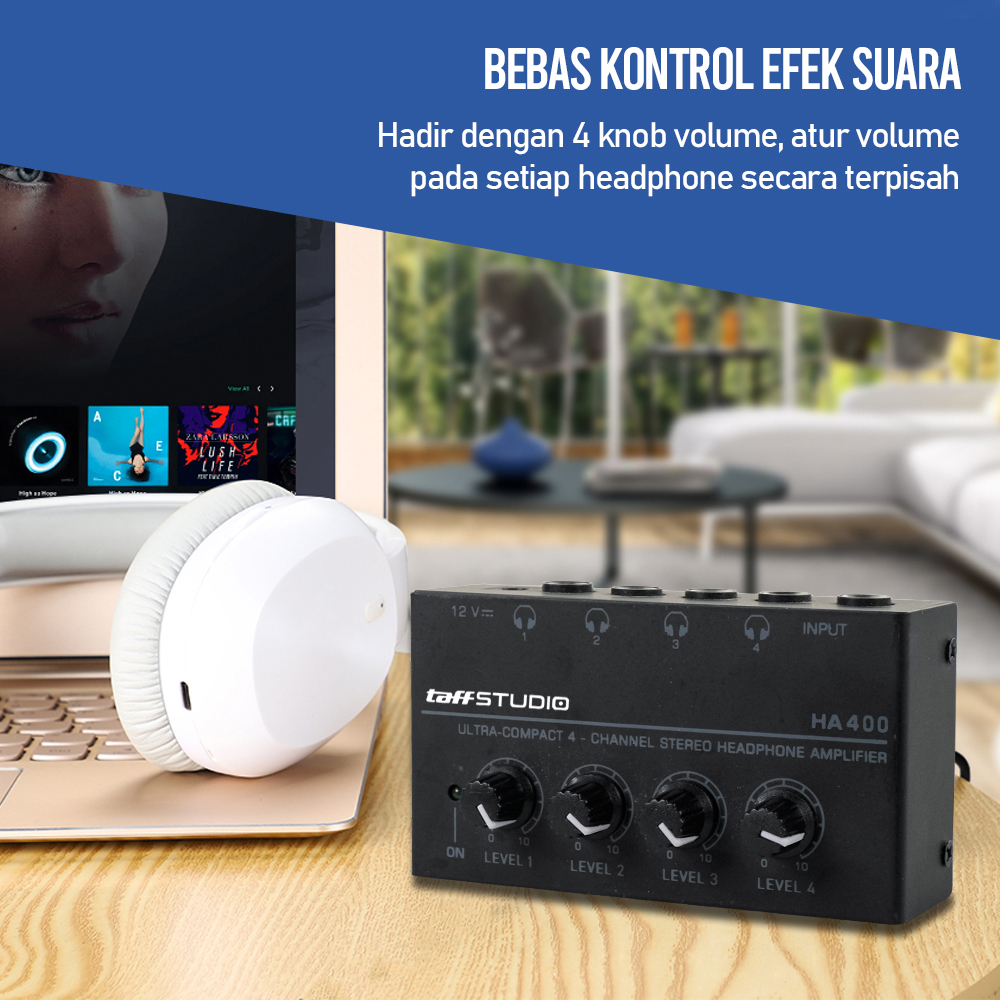TaffSTUDIO MicroAMP Audio Amplifier Mini Headphone 4 Channel Stereo - HA400