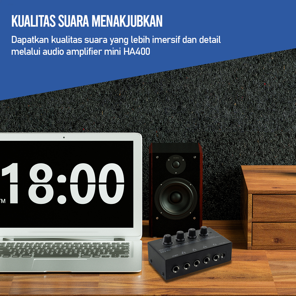 TaffSTUDIO MicroAMP Audio Amplifier Mini Headphone 4 Channel Stereo - HA400