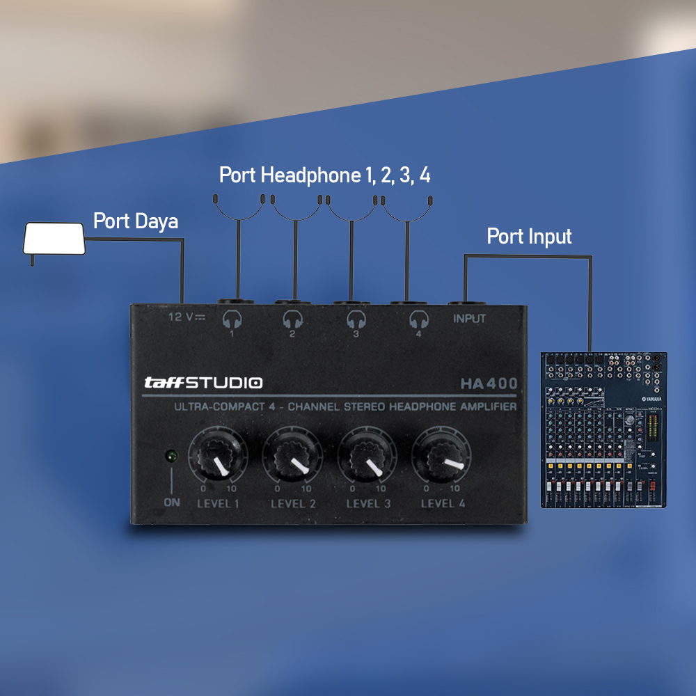 TaffSTUDIO MicroAMP Audio Amplifier Mini Headphone 4 Channel Stereo - HA400