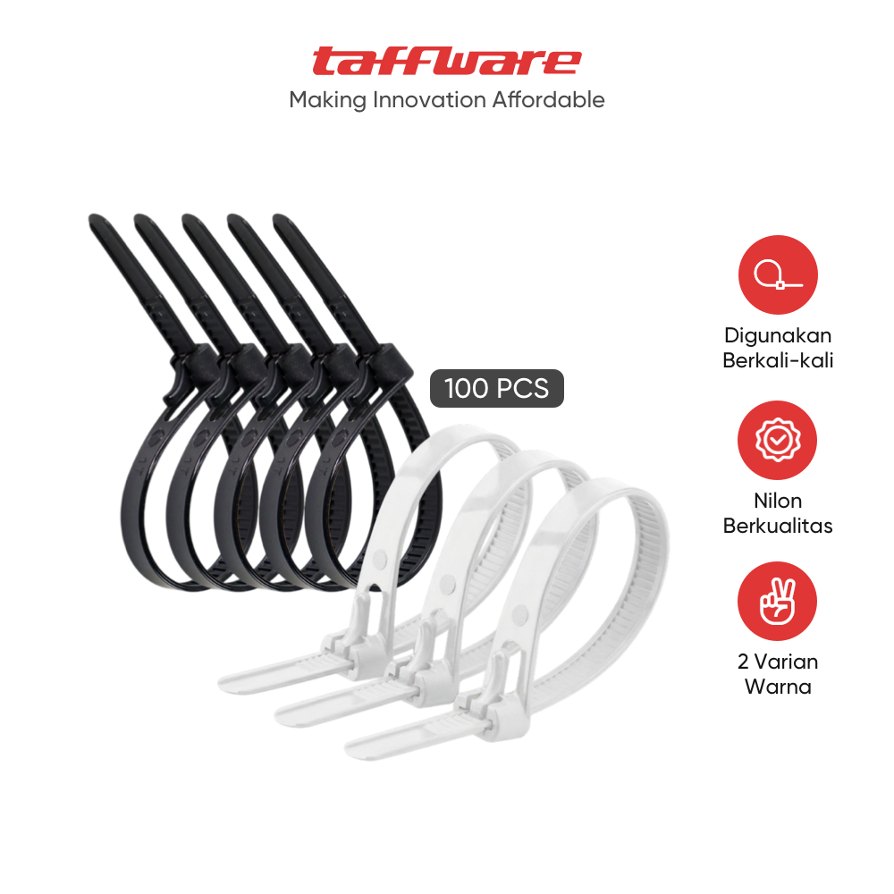 ginee_20251210153244415_0188533271.png TaffGUARD Kabel Ties Zip Cable Organizer Reusable 8x150mm 100 PCS - Z815