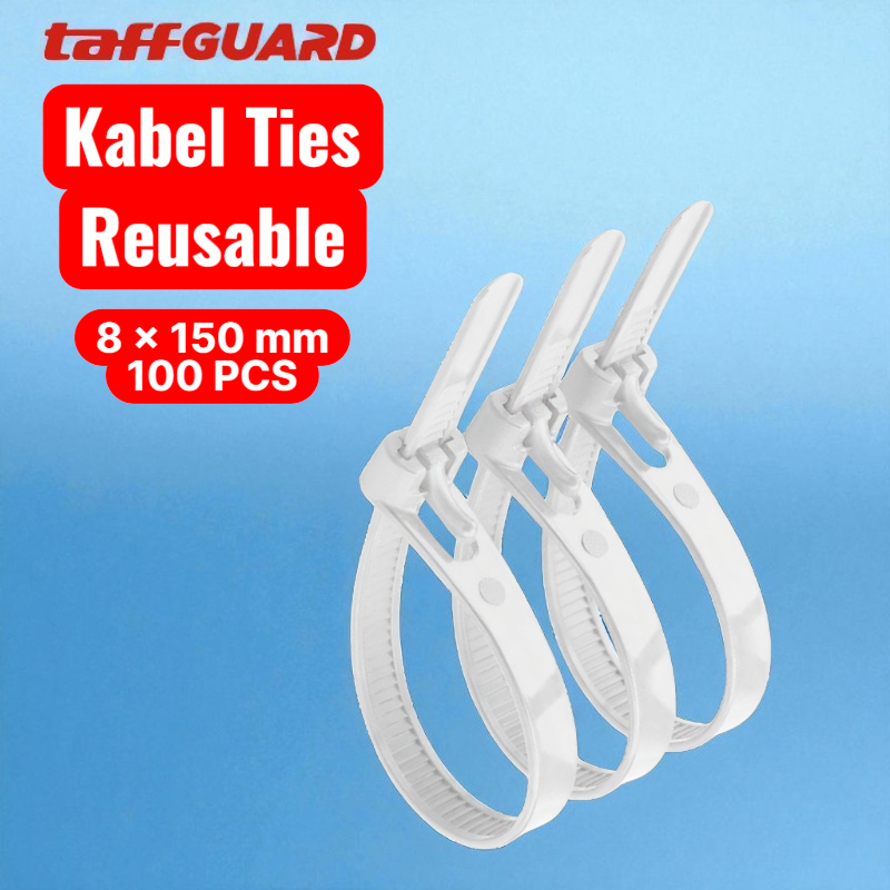 TaffGUARD Kabel Ties Zip Cable Organizer Reusable 8x150mm 100 PCS - Z815