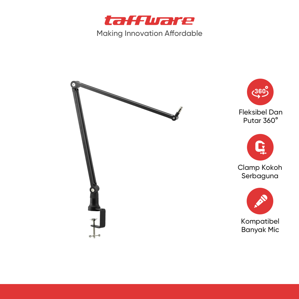 TaffSTUDIO Arm Stand Mikrofon Boom Arm Lazypod Aluminium - GAZ-60