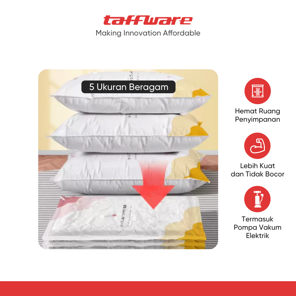 ginee_20251210154806989_6830966038.png TaffPACK Kantong Plastik Vakum Pakaian Vacuum Bag 5 PCS Electric Pump - FL22