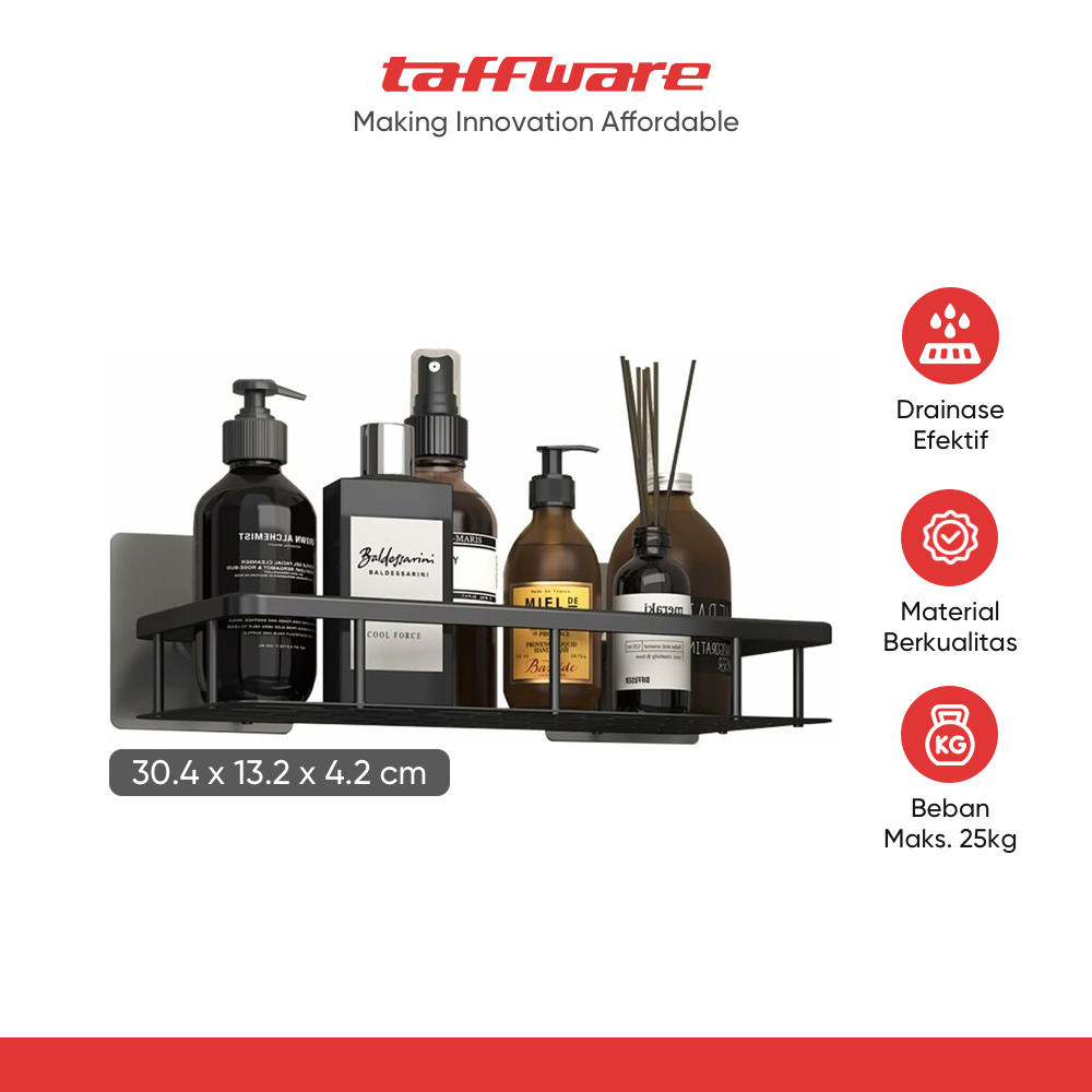 ginee_20251210155120936_0999957746.png TaffHOME Rak Gantung Kamar Mandi Bathroom Organizer Rack Aluminium - SHR241