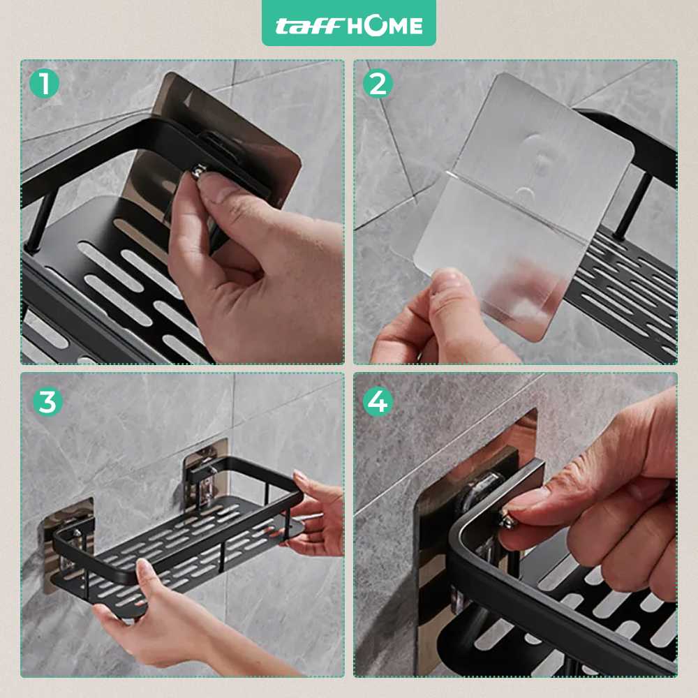 TaffHOME Rak Gantung Kamar Mandi Bathroom Organizer Rack Aluminium - SHR241