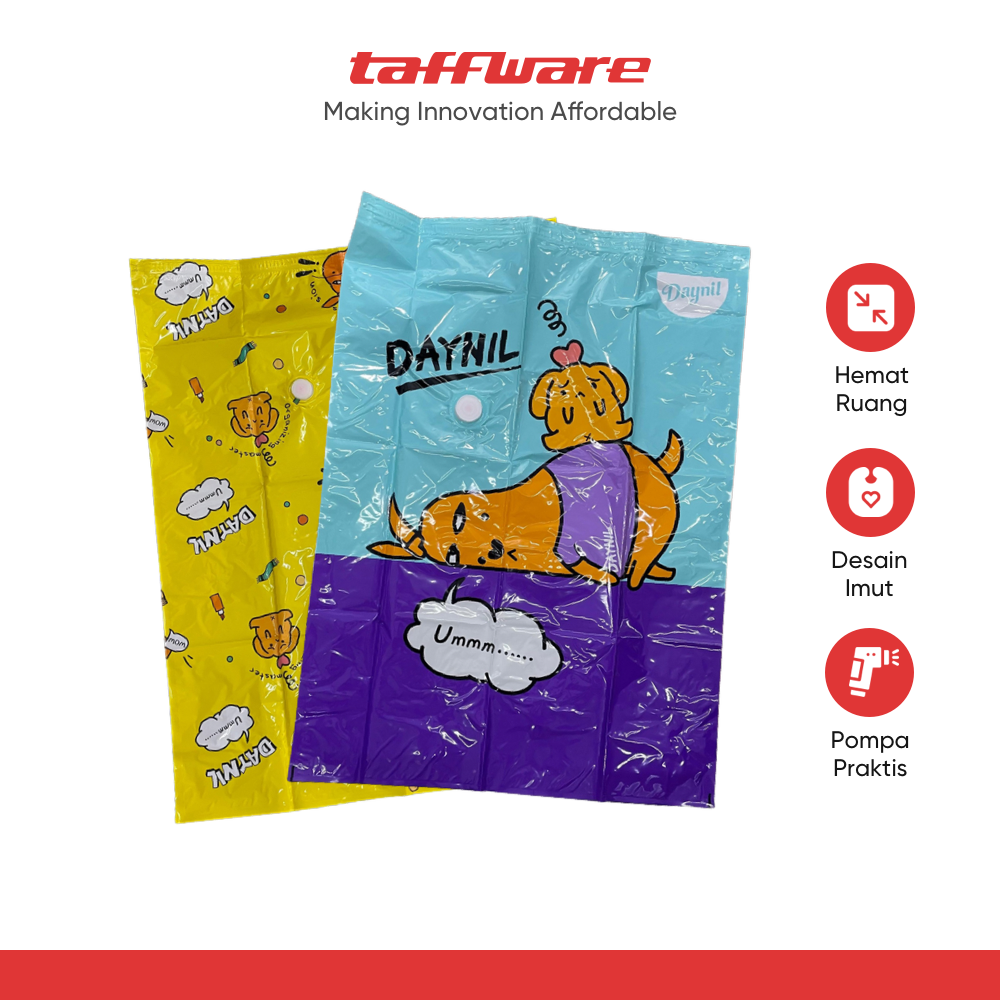 TaffPACK Kantong Plastik Vakum Pakaian Vacuum Bag 8 PCS Electric Pump - BX157