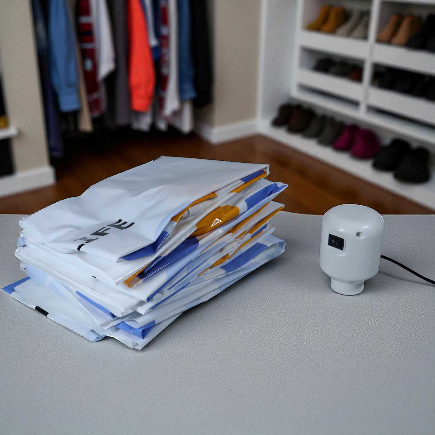 TaffPACK Kantong Plastik Vakum Pakaian Vacuum Bag 10 PCS Electric Pump - T105