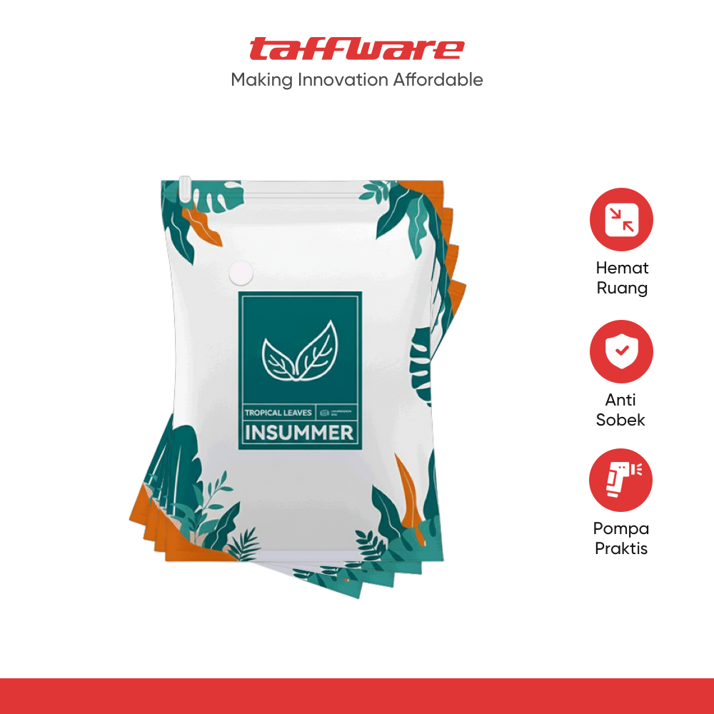 TaffPACK Kantong Plastik Vakum Pakaian Vacuum Bag 9 PCS Electric Pump - TF158