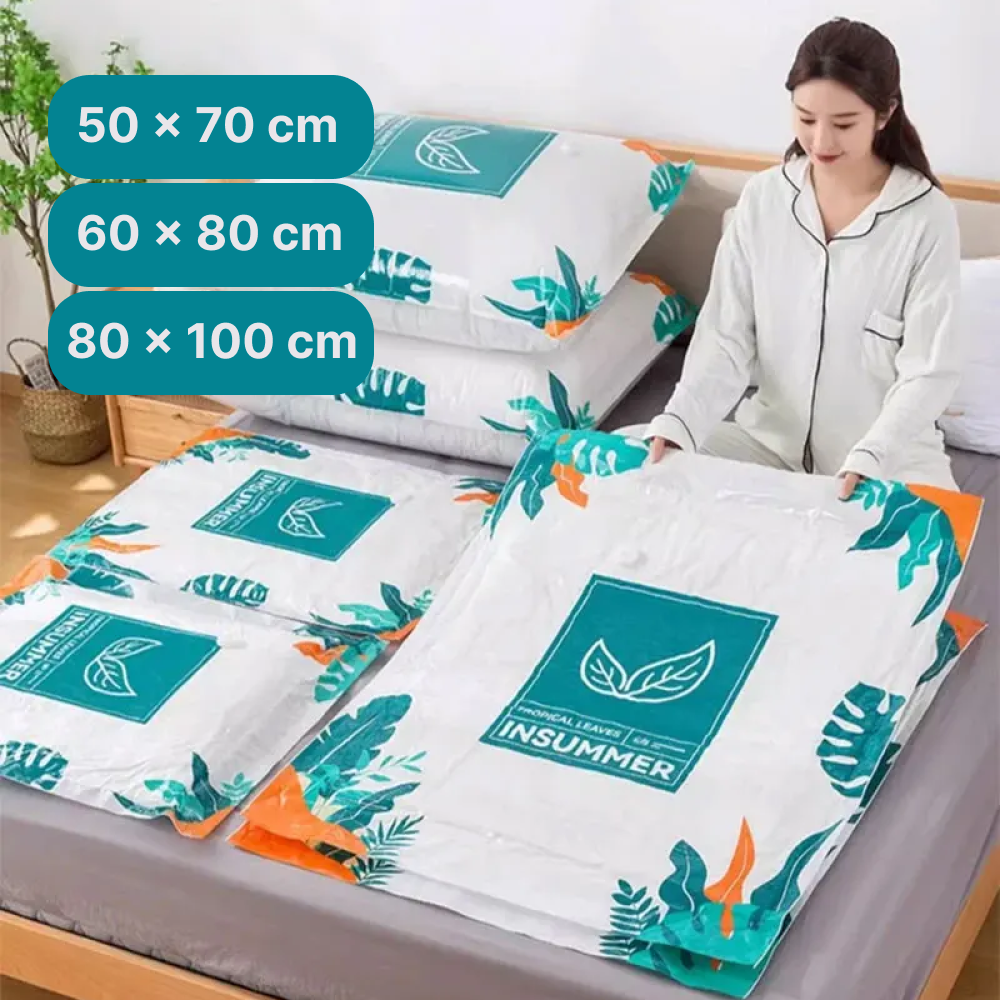 TaffPACK Kantong Plastik Vakum Pakaian Vacuum Bag 9 PCS Electric Pump - TF158