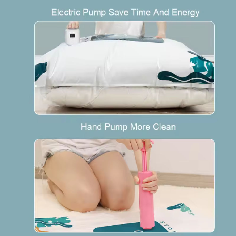 TaffPACK Kantong Plastik Vakum Pakaian Vacuum Bag 9 PCS Electric Pump - TF158