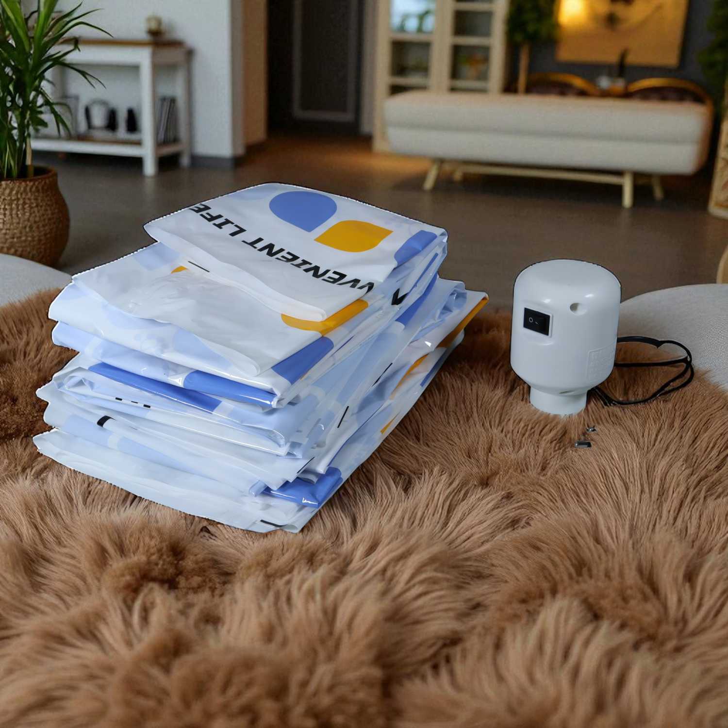 TaffPACK Kantong Plastik Vakum Pakaian Vacuum Bag 10 PCS Electric Pump - T10