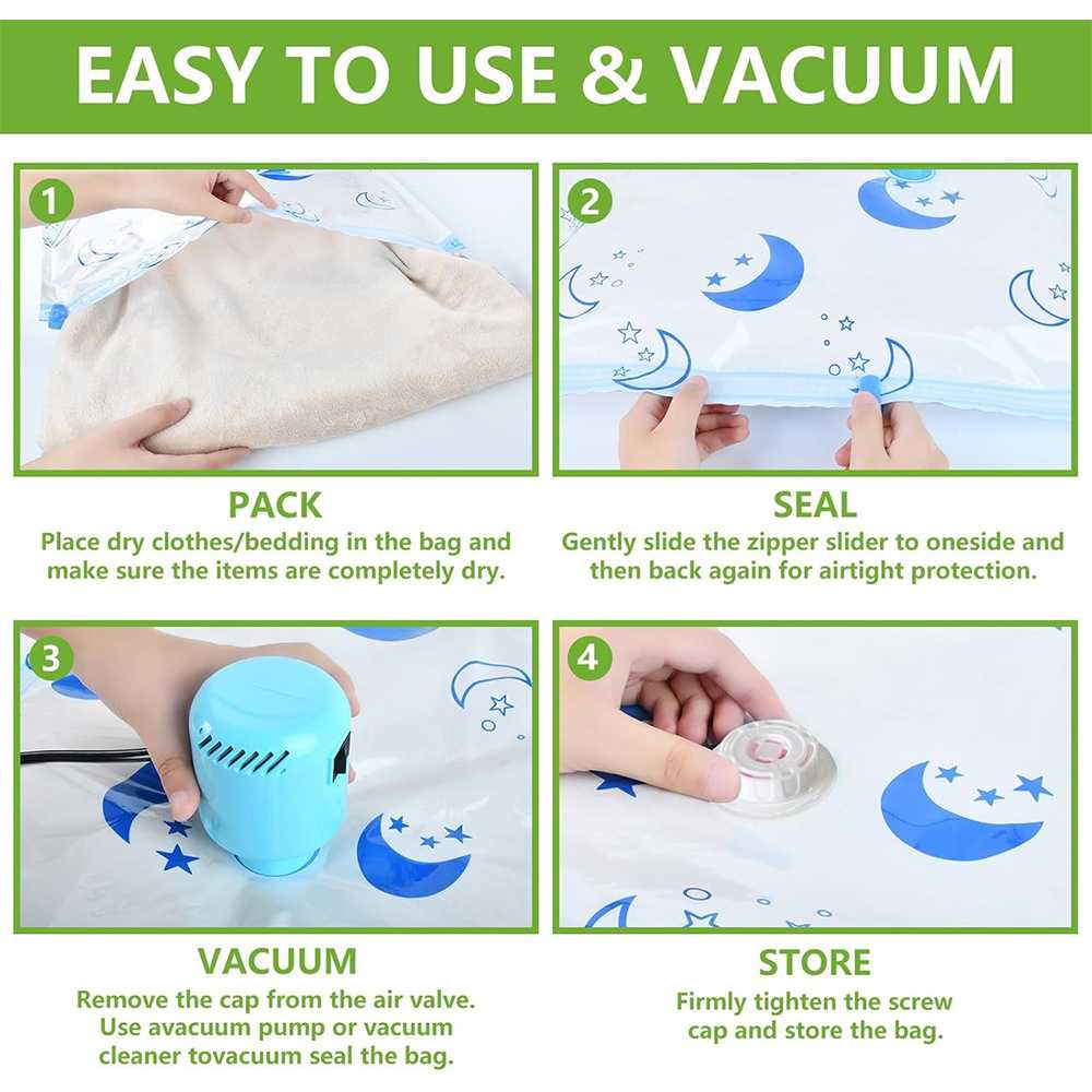 TaffPACK Kantong Plastik Vakum Pakaian Multifungsi Vacuum Bag 1 PCS - TMS-10