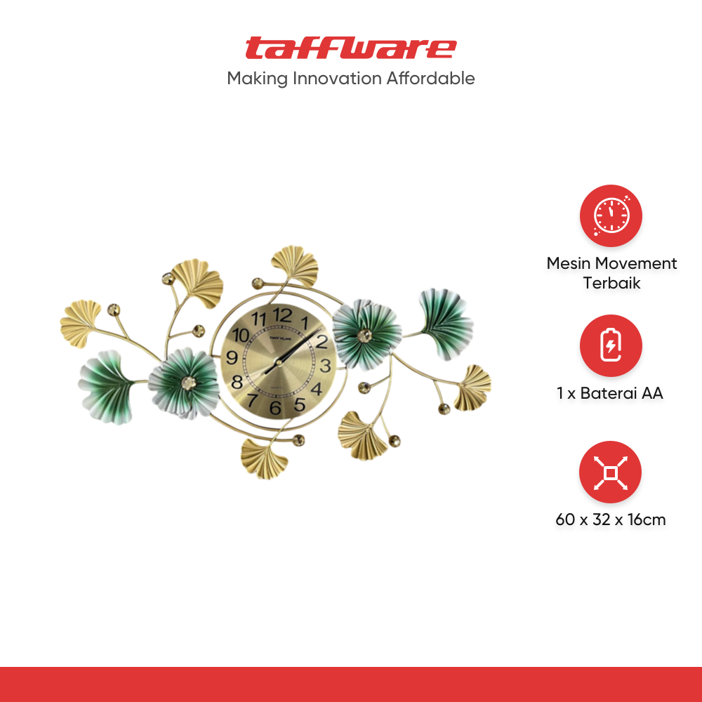 TaffHOME Jam Dinding Quartz Luxury European BAOCE Movement 6168 60cm - 24119C