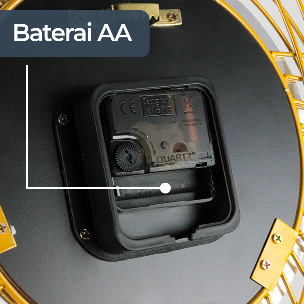 TaffHOME Jam Dinding Quartz Clock Diamond Peacock 52cm - H19