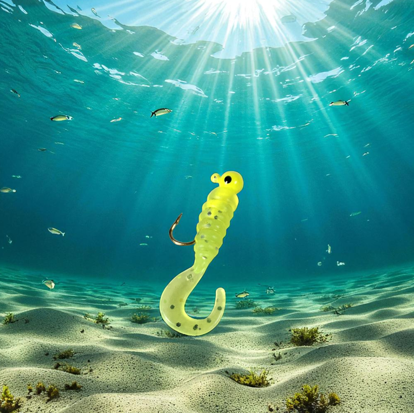 TaffSPORT Umpan Pancing Sea Bass Soft Bait Rigged Twirl 1.75g 7 PCS