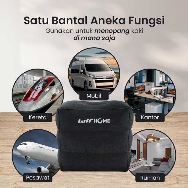 TaffHOME Bantal Kaki Udara Sandaran Foot Rest Pillow Inflatable Travel - BAT24