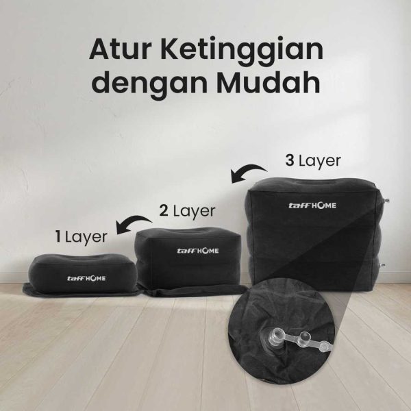 TaffHOME Bantal Kaki Udara Sandaran Foot Rest Pillow Inflatable Travel - BAT24
