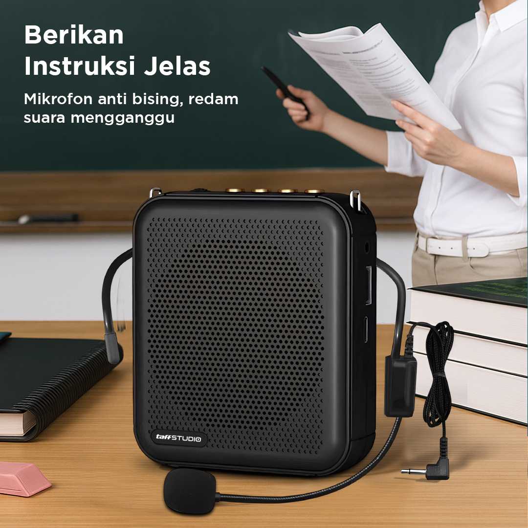 TaffSTUDIO Penguat Suara Mini Megaphone Active Speaker Guide Bluetooth - S62