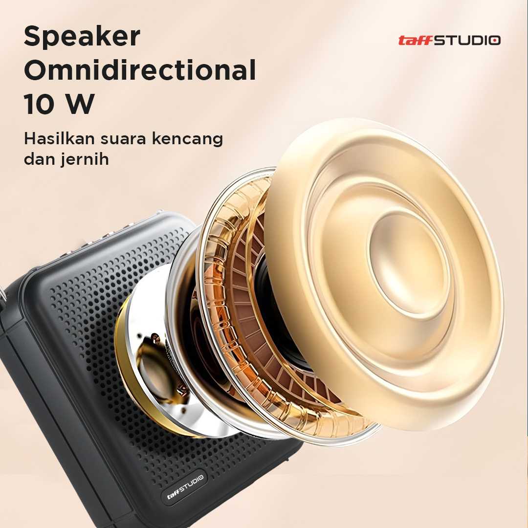 TaffSTUDIO Penguat Suara Mini Megaphone Active Speaker Guide Bluetooth - S62