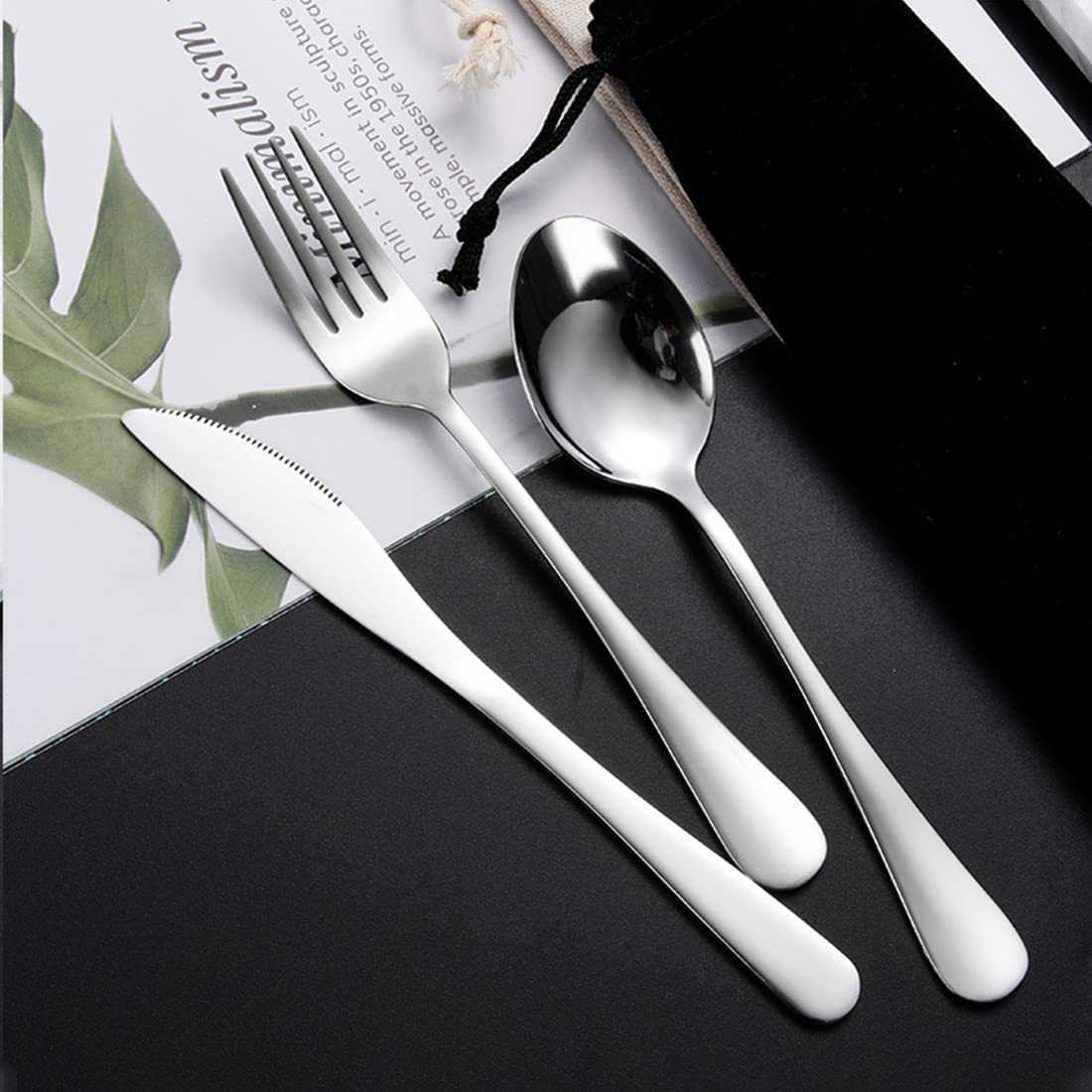 TaffHOME Set Alat Makan Sendok Garpu Pisau Sumpit Sedotan dengan Pouch - EA02300