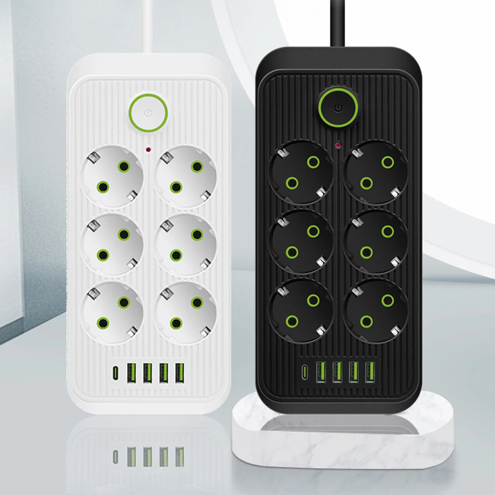 Taffware Stop Kontak USB Type C EU Plug Flame Retardant 10A 220V 2500W - QL-1075U