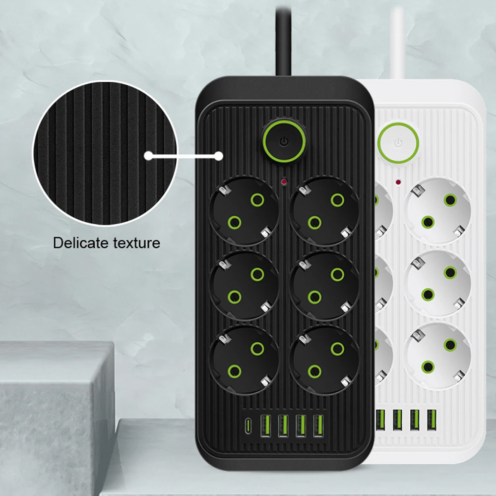 Taffware Stop Kontak USB Type C EU Plug Flame Retardant 10A 220V 2500W - QL-1075U