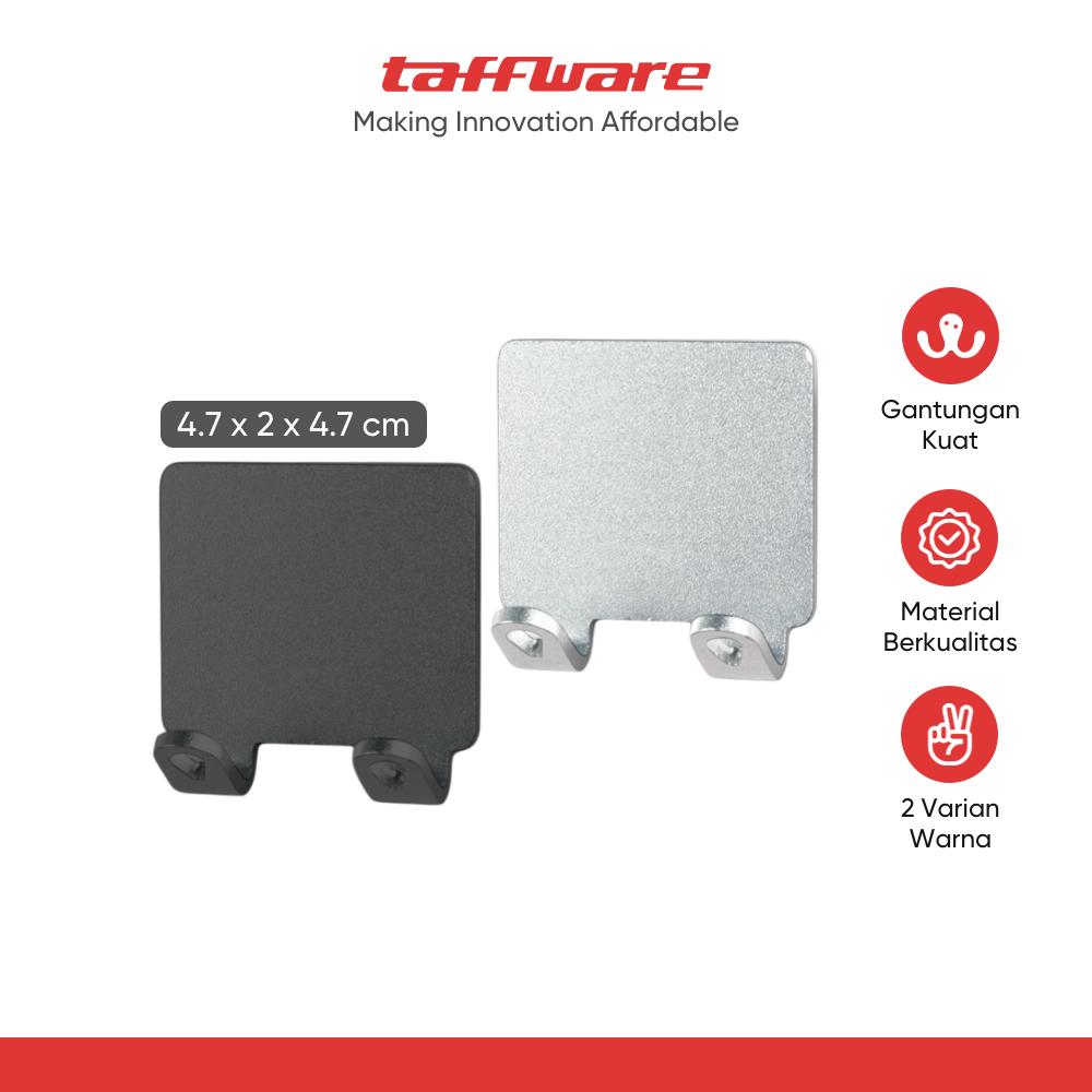TaffHOME Gantungan Dinding Kapstok Hook Hanger Aluminium - H012