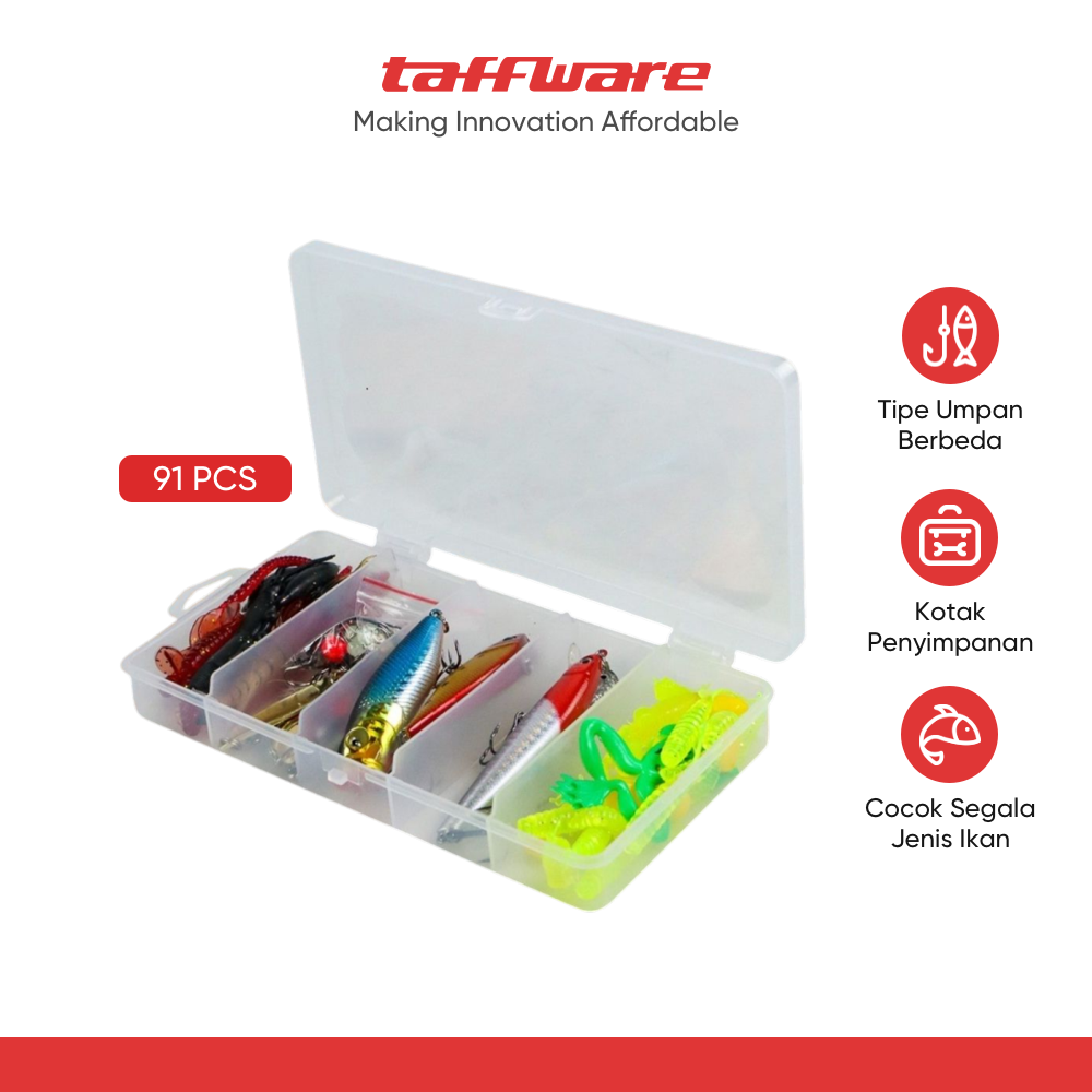 TaffSPORT Umpan Pancing Ikan Set Fishing Bait Kit 91 PCS - DWS250-F