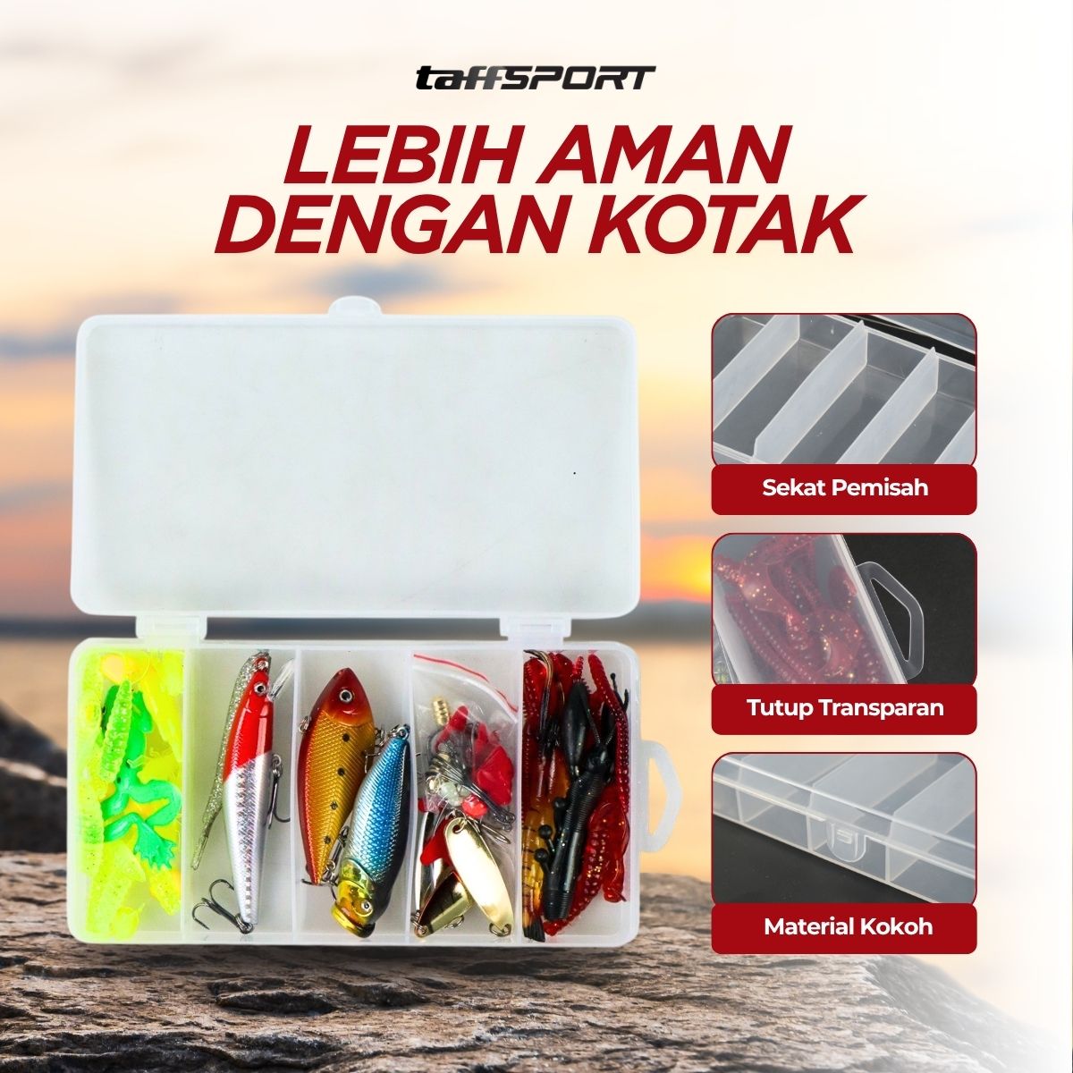 TaffSPORT Umpan Pancing Ikan Set Fishing Bait Kit 91 PCS - DWS250-F